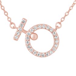 Collier Tendance motif “CERCLE” petit modèle serti d’Oxydes de Zirconium