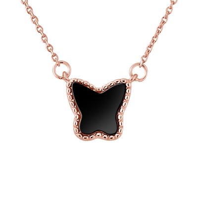 Collier motif “TREFLE” noir