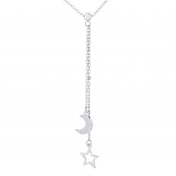 Collier “CRAVATE” motif Étoile et Lune