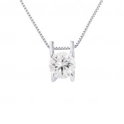 Collier Solitaire motif “CARRÉ” en argent 925/1000