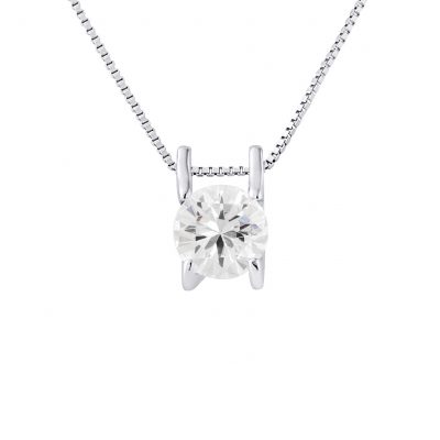 Collier Solitaire motif “CARRÉ” en argent 925/1000