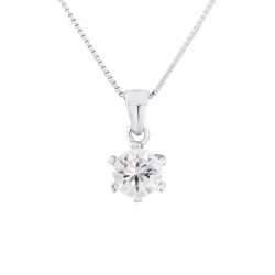 Collier SOLITAIRE serti griffe en argent 925/1000