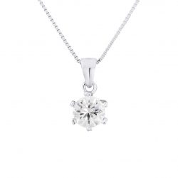 Collier SOLITAIRE serti griffe en argent 925/1000