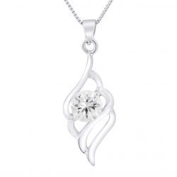 Collier motif “VAGUE” en argent 925/1000 et Oxyde de Zirconium