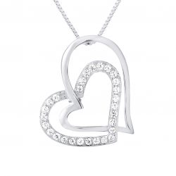 Collier motif “CUR”  en argent 925/1000