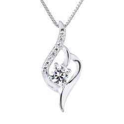 Collier motif “VAGUE” en argent 925/1000 et Oxydes de Zirconium