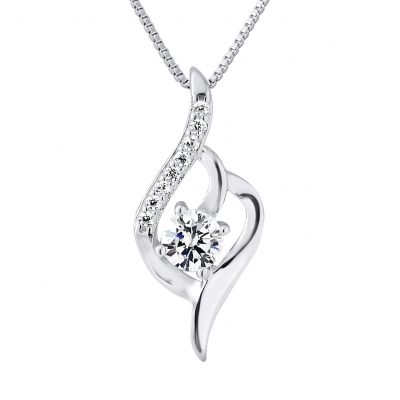 Collier motif “VAGUE” en argent 925/1000 et Oxydes de Zirconium