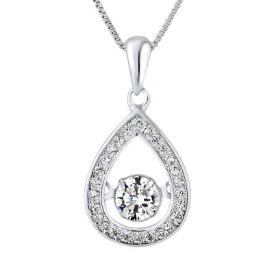 Collier motif “GOUTTE” en argent 925/1000 et Oxydes de Zirconium