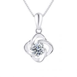 Collier FLEUR  en argent 925/1000 et Oxyde de Zirconium