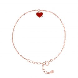 Bracelet motif “COEUR” ROUGE avec un Oxyde de Zirconium