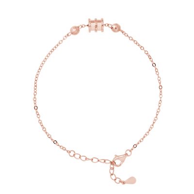 Bracelet motif “TONNEAU” et deux Boules facettées