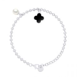 Bracelet motif “TREFLE” NOIR