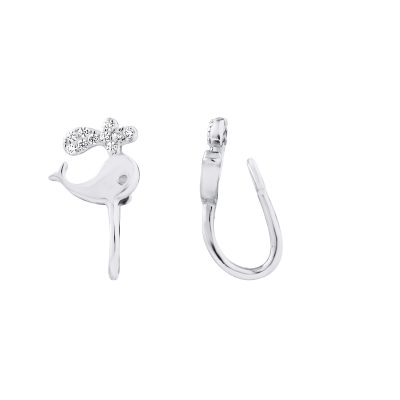 Boucles d’Oreilles motif “BALEINE” pour oreilles non percées