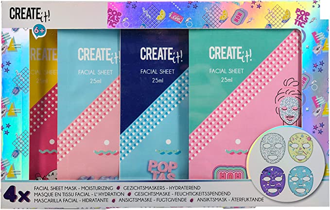 Set de 4 masques tissu visage hydratants – CREATE IT