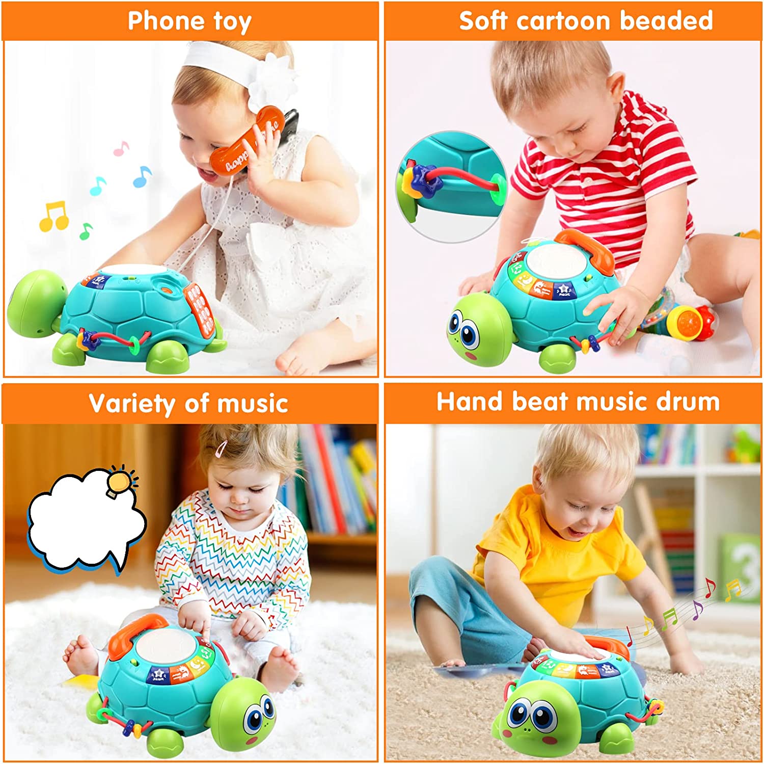 Jouet Tortue Musicale Bébé avec Téléphone – Pour Les Petits